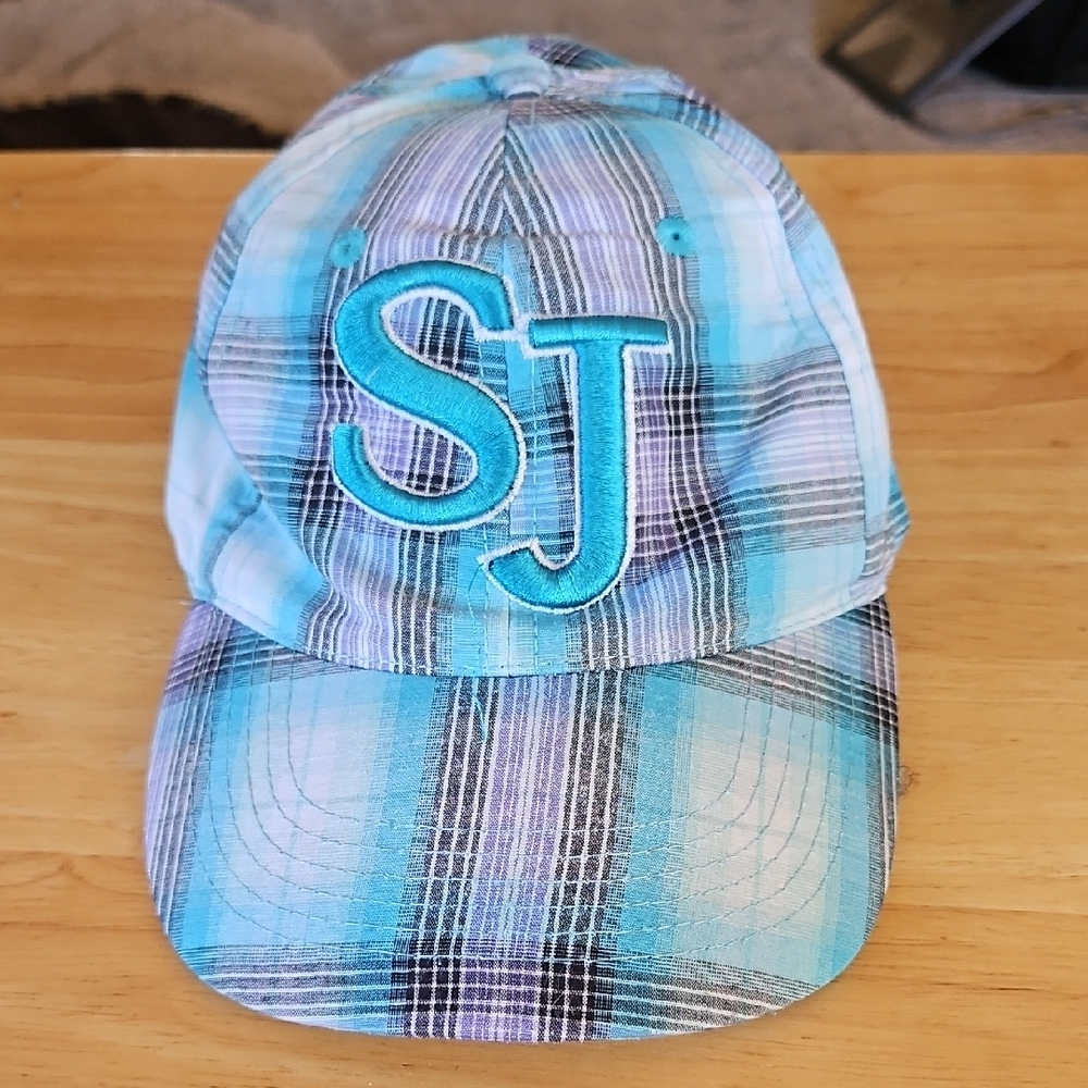 LANZA Blue Plaid Cap with SJ (San Jose) Logo